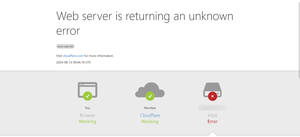 Cloudflare 520 error