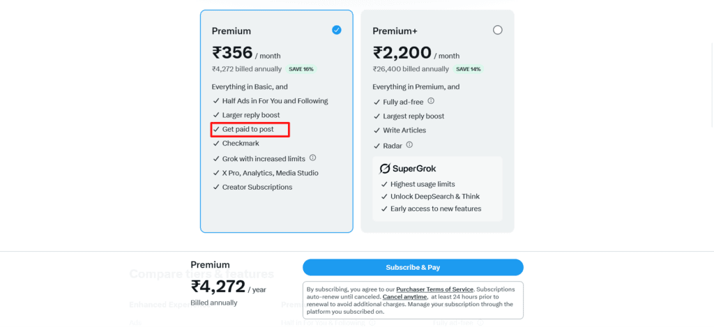 Monetize X account